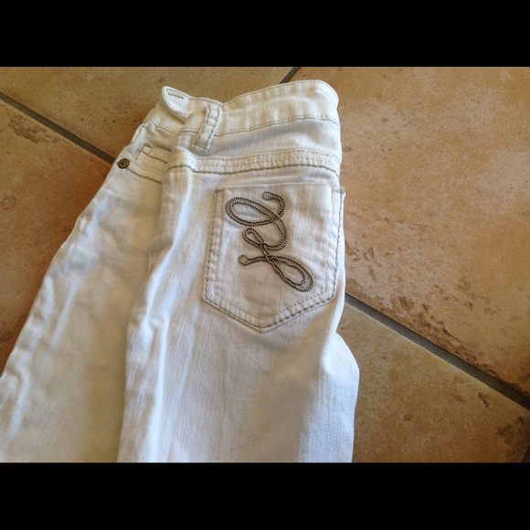 Guess girls size 7 skinny Jeans Pants white/silver - Picture 2 of 2